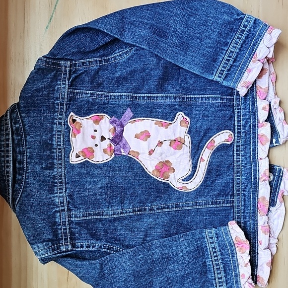 Talbots Kids Denim Jacket Cat Print - Picture 5 of 6